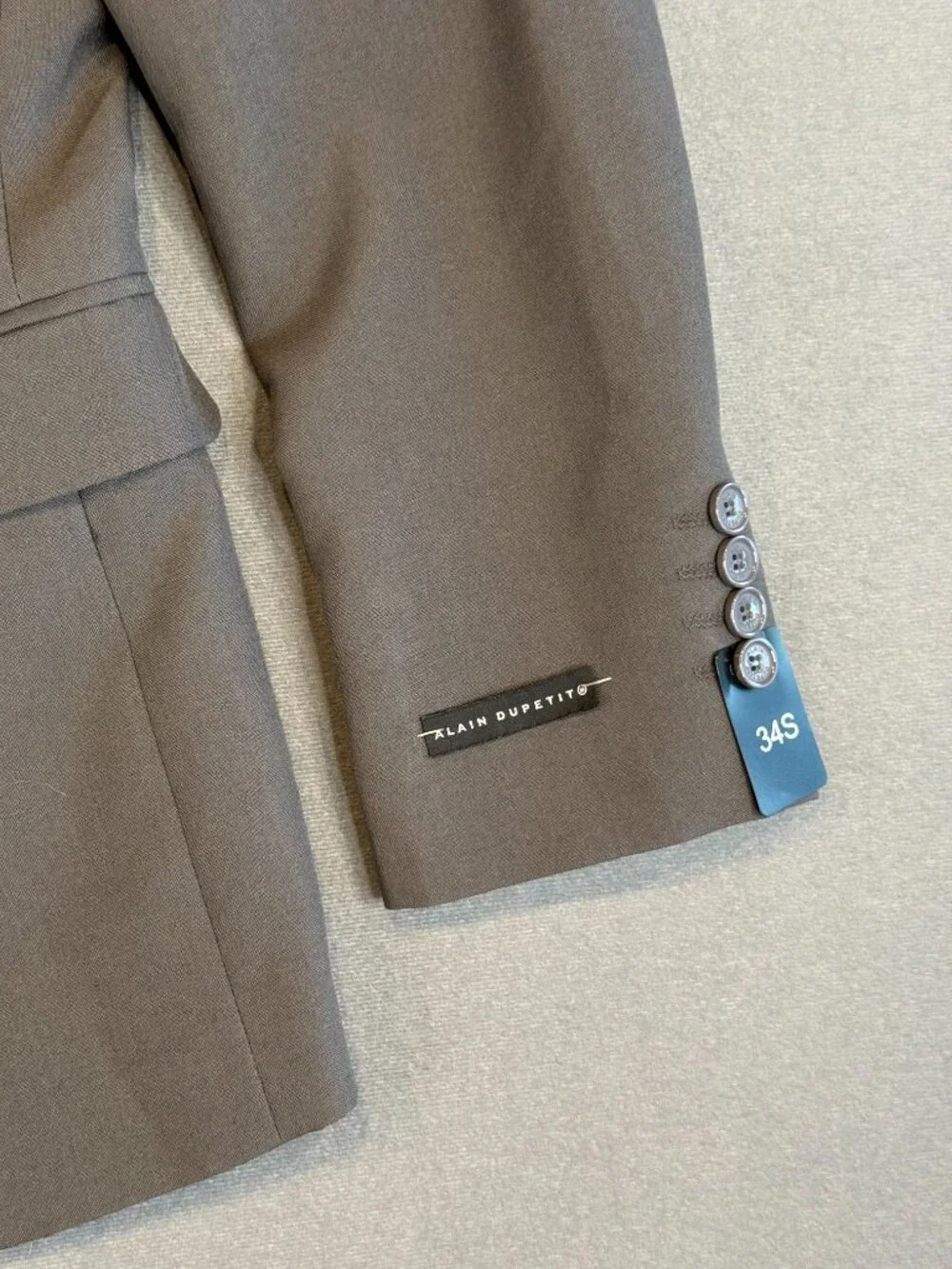 Alain Dupetit Men's Suit Jacket Blazer Charcoal Gray 34S NWT Suittech